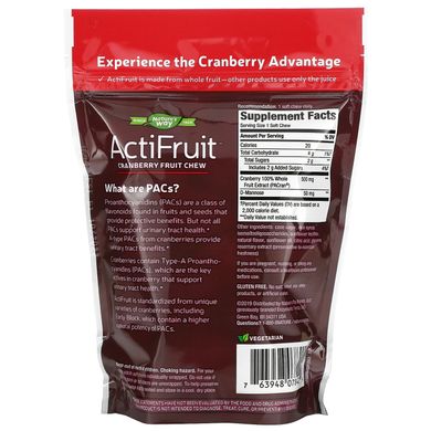 ActiFruit, Журавлина фруктові жувальні, Enzymatic Therapy, 20 жувальних цукерок