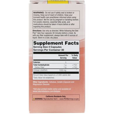 Хітозан Natural Balance (Original Chitosan) 250 мг 120 капсул