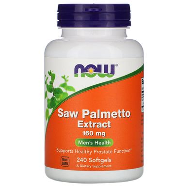Со Пальметто Now Foods (Saw Palmetto Extract) 160 мг 240 гелевих капсул