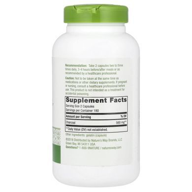 Активированный уголь Nature's Way (Charcoal Activated) 280 мг 360 капсул купить в Киеве и Украине