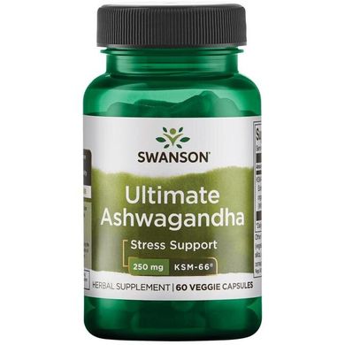 Кінцева Ашваганда KSM-66, Ultimate Ashwagandha KSM-66, Swanson, 250 мг, 60 капсул
