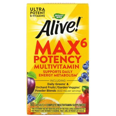Мультивитамины Nature's Way (Alive Max6 Daily Multi-Vitamin) 90 капсул купить в Киеве и Украине