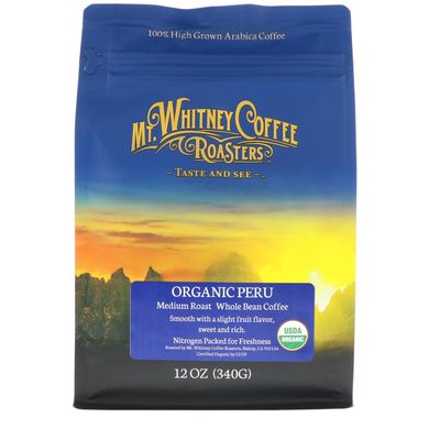 Кава Перу середнього обсмаження в зернах Mt. Whitney Coffee Roasters 340 г