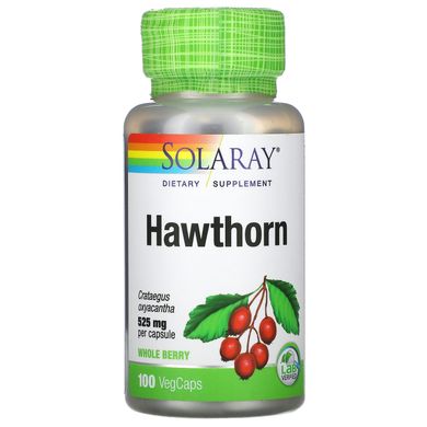 Глід, Hawthorn Berries, Solaray, 525 мг, 100 капсул
