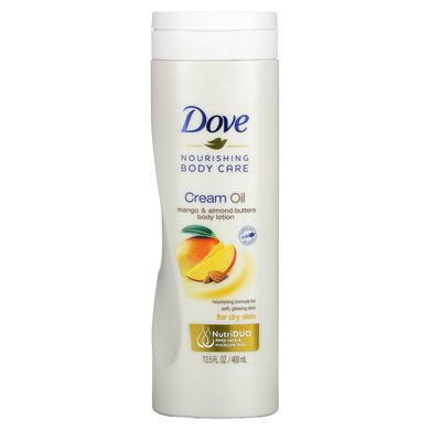 Dove, Поживний догляд за тілом, крем-лосьйон для тіла з маслом манго та мигдалю, 13,5 рідких унцій (400 мл)