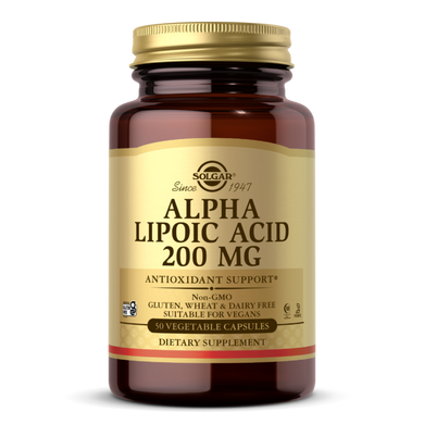 Альфа-ліпоєва кислота Solgar (Alpha-Lipoic Acid) 200 мг 50 рослинних капсул