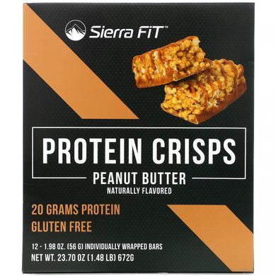 Sierra Fit, протеиновые вафли, арахисовая паста, 12 шт., 56 г (1,98 унции) каждая купить в Киеве и Украине