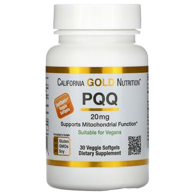 Пірролохінолінхінон California Gold Nutrition (PQQ) 20 мг 30 капсул