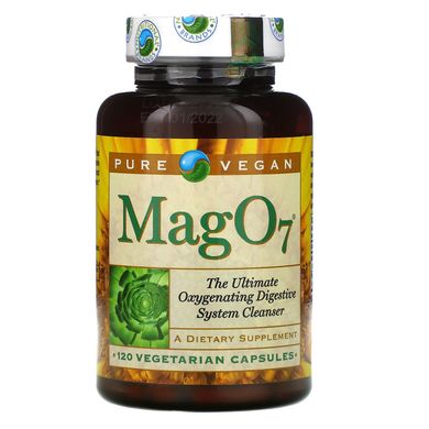 Mag07, Очищающее средство для пищеварительной системы, насыщенное кислородом, Pure Vegan, 120 вегетарианских капсул купить в Киеве и Украине