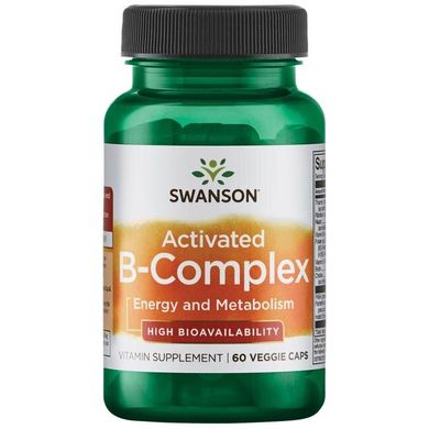 Комплекс Вітамінів B Swanson (Activated B-Complex High Bioavailability) 60 капсул