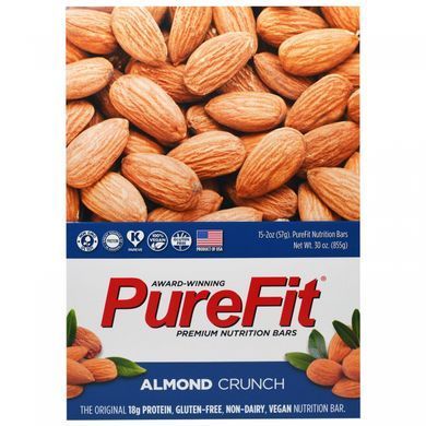 Premium Nutrition Bars, Хрусткий Мигдаль, PureFit Bars, 15 штук по 2 унції (57 г) кожна