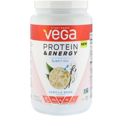 Протеїн і енергія з 3 г масла MCT, ванільними бобами, Vega, 850 г