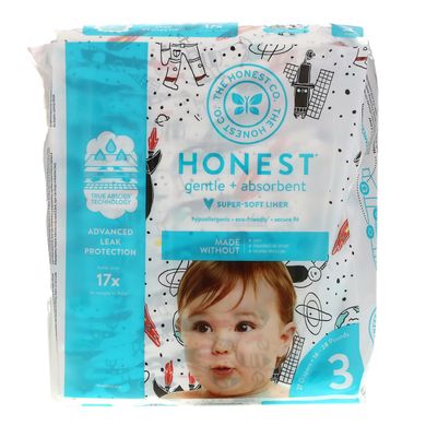 Підгузки, Honest Diapers, Розмір 3, 16-28 фунтів, космічну подорож, The Honest Company, 27 підгузників