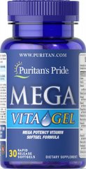 Детокс і очищення організму, Мега Віта Гель, Mega Vita Gel, Puritan's Pride, 30 капсул