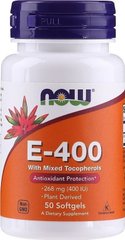 Вітамін Е зі змішаними токоферолами Now Foods (Vitamin E-400) 268 мг 400 МО 50 гелевих капсул