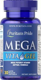 Детокс і очищення організму, Мега Віта Гель, Mega Vita Gel, Puritan's Pride, 30 капсул