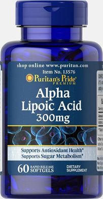 Альфа-ліпоєва кислота Puritan's Pride (Alpha Lipoic Acid) 300 мг 60 капсул