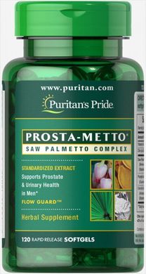 Со Пальметто для чоловіків Prosta-Metto®, Prosta-Metto® Saw Palmetto Complex For Men, Puritan's Prideг, 120 капсул
