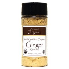 100% сертифікований органічний імбир (мелений), 100% Certified Organic Ginger (Ground), Swanson, 91 г