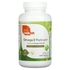 Omega3 Platinum, Продвинутый рыбий жир с Омега-3, 2000 мг, Zahler, 90 мягких капсул купить в Киеве и Украине