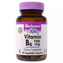 Витамин B6 Bluebonnet Nutrition (Vitamin B6) 100 мг 90 вегетарианских капсул купить в Киеве и Украине
