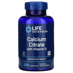 Цитрат кальцію з вітаміном Д Life Extension (Calcium Citrate with Vitamin D) 200 мг / 100 МО 200 капсул