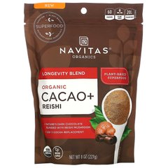 Органическое какао + рейши, Longevity Blend, Organic Cacao + Reishi, Navitas Organics, 227 г купить в Киеве и Украине