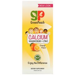Кальцій і магній з цинком для дітей GreenPeach (Calcium Magnesium + Zinc) 473 мл зі смаком апельсина