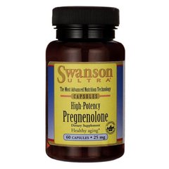 Прегненолон, High Potency Pregnenolone, Swanson, 25 мг, 60 капсул купить в Киеве и Украине