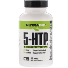 5-гідрокситриптофан, NutraBio Labs, 200 мг, 90 вегетаріанських капсул