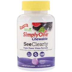 Добавка для зору Super Nutrition (SimplyOne) 90 жувальних таблеток лісові ягоди
