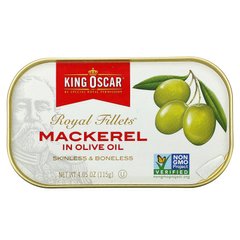 King Oscar, Royal Fillets, скумбрія в оливковій олії, 4,05 унції (115 г)