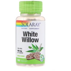 Белая ива, White Willow Bark, Solaray, 400 мг, 100 капсул купить в Киеве и Украине