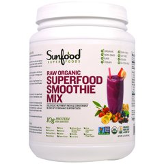 Смузі з органічними суперфудами Sunfood (Organic Superfood Smoothie Mix) 998 г з натуральним смаком