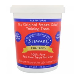 Pro-Treat, висушені сублімацією ласощі для собак, свиняча печінка, Stewart, 4 унц (113,4 г)