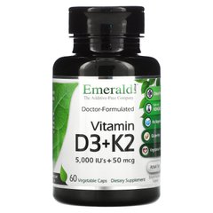 Emerald Laboratories, Вітамін D3+K2, 60 овочевих капсул