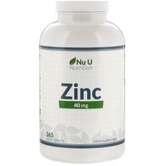 Цинк Nu U Nutrition (Zinc) 40 мг 365 веганських таблеток