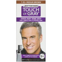 Чоловіча фарба для волосся з гребінцем Touch of Gray, відтінок середньо-коричневий T-35, Just for Men, 40 г