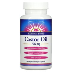 Касторовое масло Heritage Store (Castor oil) 725 мг 60 капсул купить в Киеве и Украине