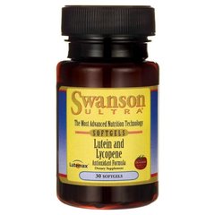 Лютеїн і лікопін антиоксидантний формула, Lutein and Lycopene Antioxidant Formula, Swanson, 30 капсул