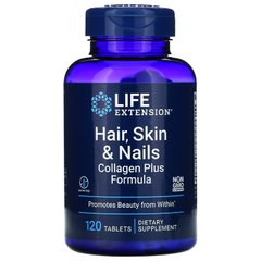 Волосся, шкіра та нігті, формула колаген плюс, Hair, Skin,Nails, Collagen Plus Formula, Life Extension, 120 таблеток