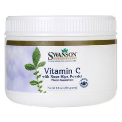 Витамин С с порошком шиповник, Vitamin C with Rosehips Powder, Swanson, 8.8 oz Pwdr купить в Киеве и Украине
