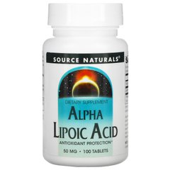 Альфа-ліпоєва кислота Source Naturals (Alpha Lipoic Acid) 50 мг 100 таблеток