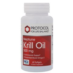 Масло криля Protocol for Life Balance (Neptune Krill Oil) 500 мг 60 капсул