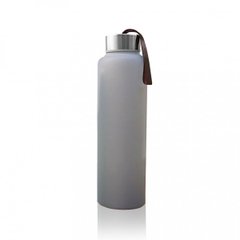Скляна пляшка для води з силіконовим захистом, світло-сірий 400 мл, Everyday Baby, 1 шт