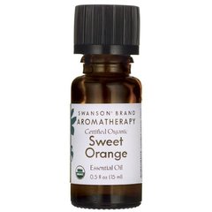 Сертифіковане органічне ефірна олія солодкого апельсина, Certified Organic Sweet Orange Essential Oil, Swanson, 15 мл