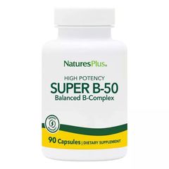 Супер В-Комплекс В-50 Natures Plus (Super B-50) 90 Вегетаріанських Капсул