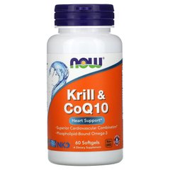 Олія криля і коензим Q10 Now Foods (Krill & CoQ10) 60 капсул