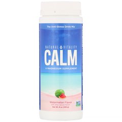 Антистресовий напій, кавун, Calm, The Anti-Stress Drink Mix, Watermelon, Natural Vitality, 226 г