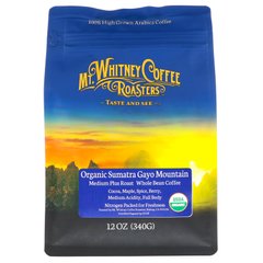Кофе Суматра сильной обжарки в зернах, Bean Coffee, Mt. Whitney Coffee Roasters, 340 г купить в Киеве и Украине